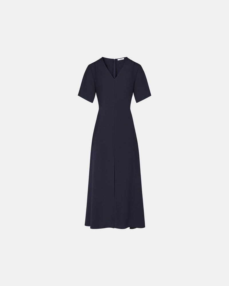 Robe évasée en crêpe nocturne_5