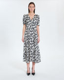 Robe longue évasée à imprimé floral_2