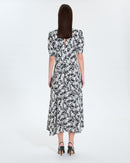 Robe longue évasée à imprimé floral_4