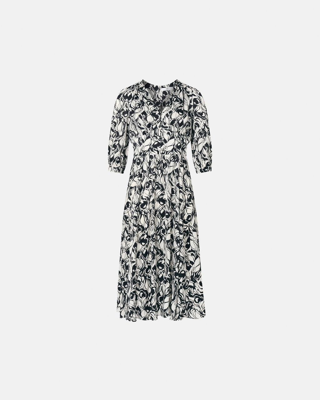 Robe longue évasée à imprimé floral_5