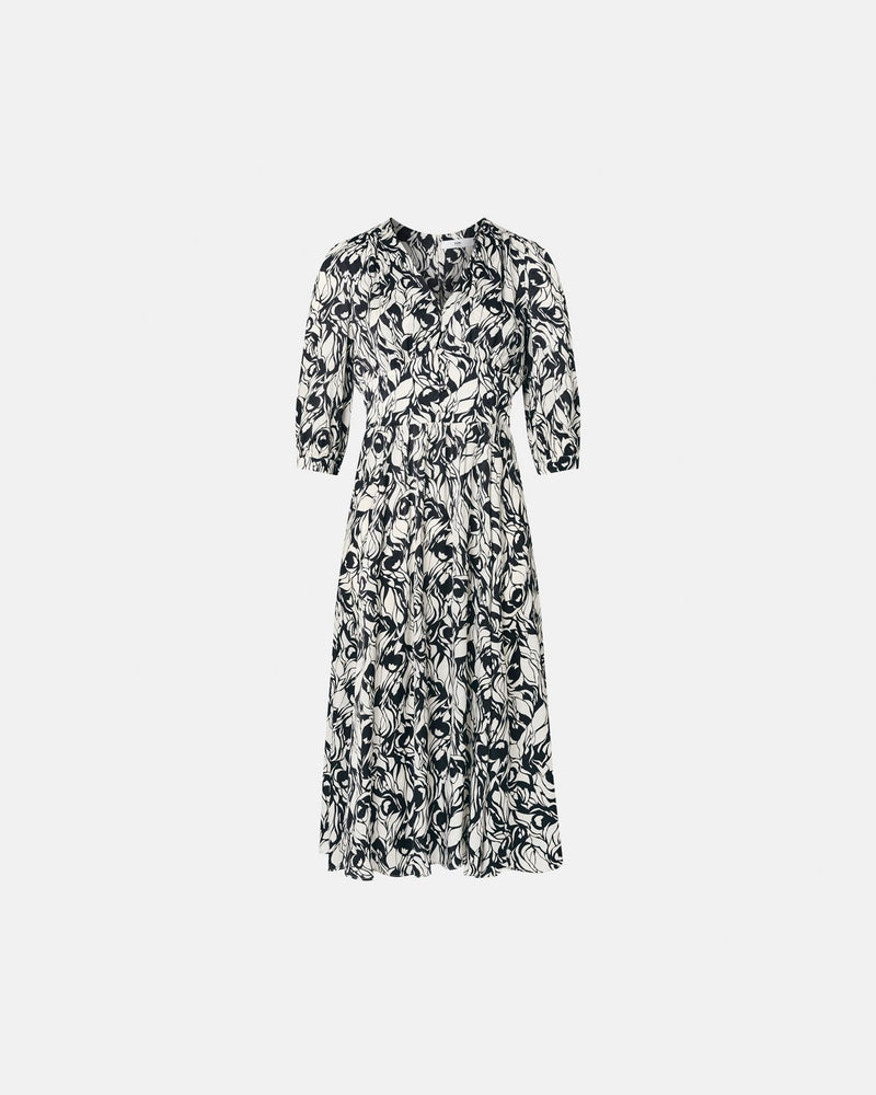 Robe longue évasée à imprimé floral_5