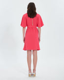 Robe portefeuille en crêpe corail_3