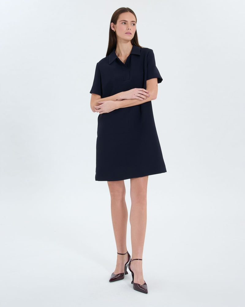 Robe chemise en crêpe nocturne_1