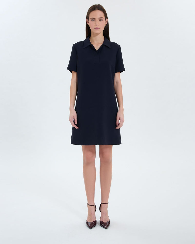 Robe chemise en crêpe nocturne_4
