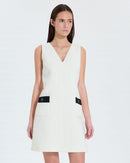 Robe courte en tweed écrue_2