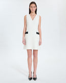Robe courte en tweed écrue_4