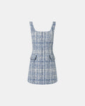 Robe courte en tweed bleue_6
