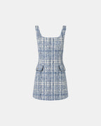 Robe courte en tweed bleue_6