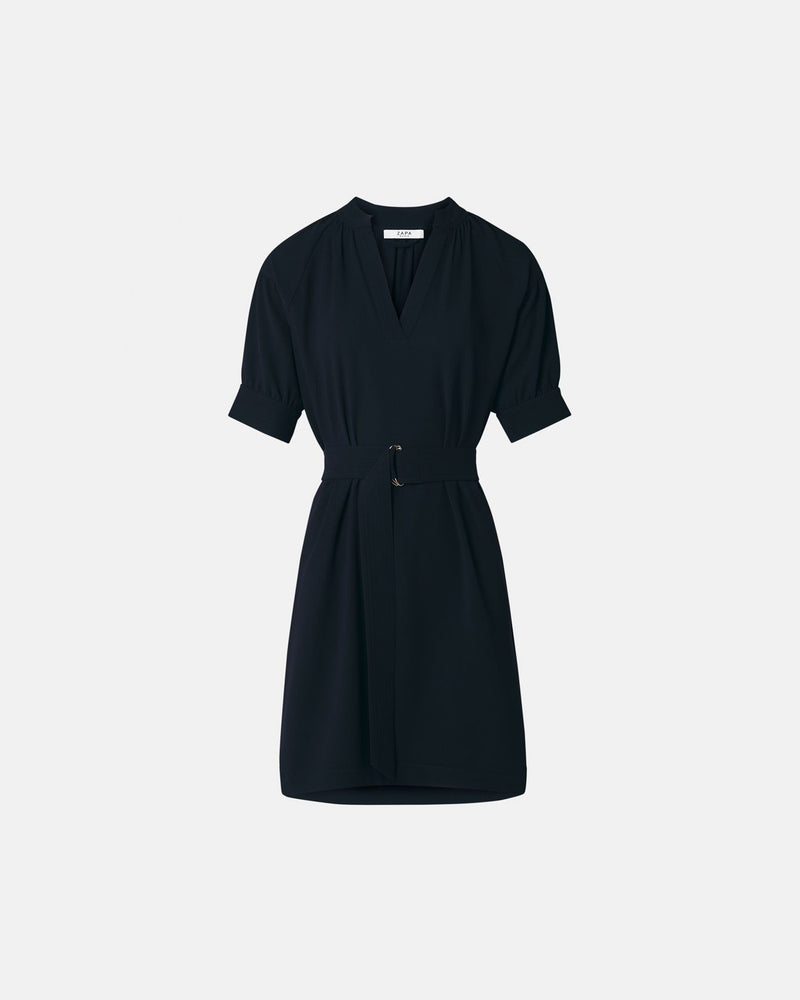 Robe courte en crêpe nocturne_5