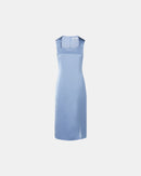 Robe midi satinée bleue hortensia_5