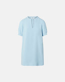 Robe droite en crêpe bleue ciel_4