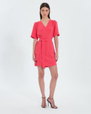 Robe droite cintrée corail_1