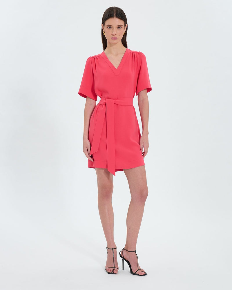 Robe droite cintrée corail_1