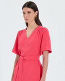 Robe droite cintrée corail_2