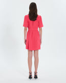 Robe droite cintrée corail_3