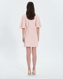 Robe courte en crêpe nude_3