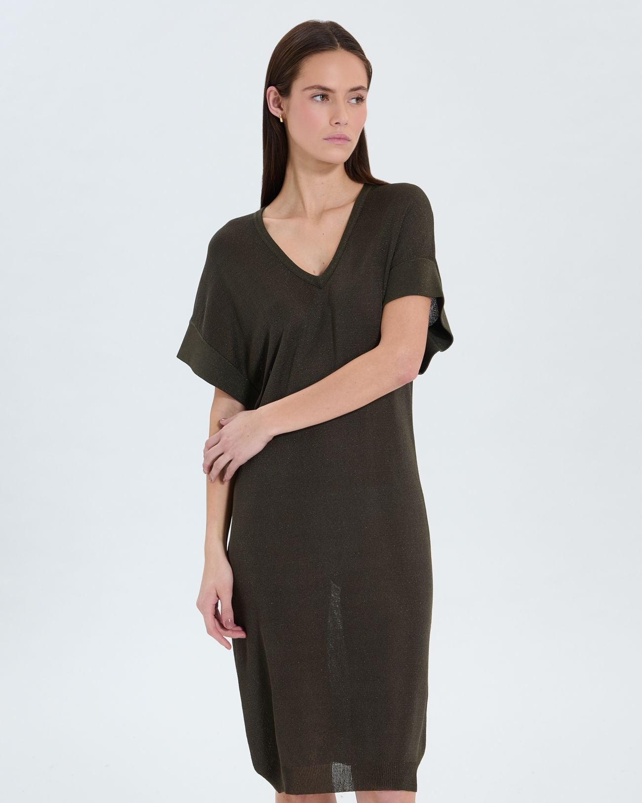 Khaki fine knit dress_2