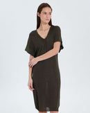 Robe en maille fine kaki_2