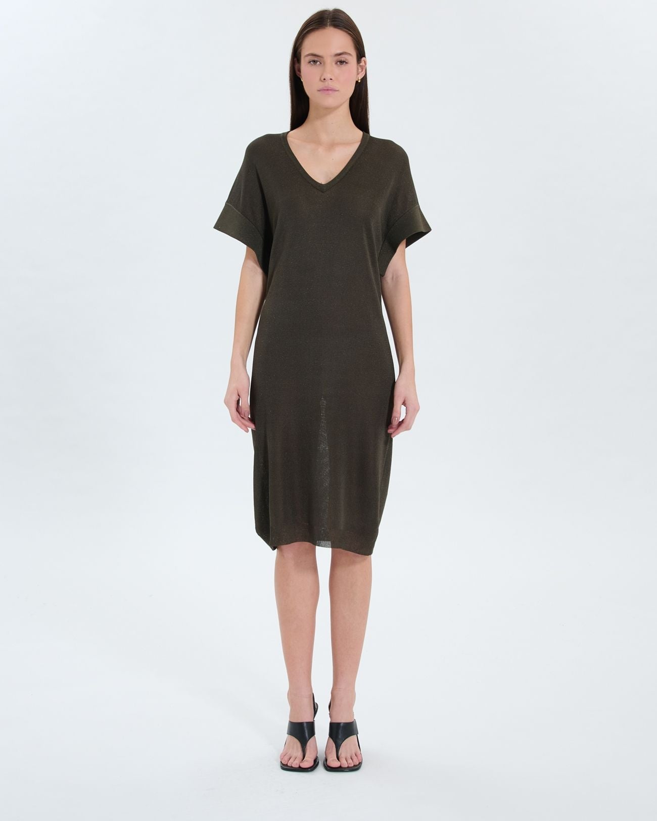 Khaki fine knit dress_4