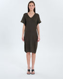 Robe en maille fine kaki_4