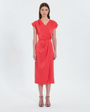 Robe satinée corail_1