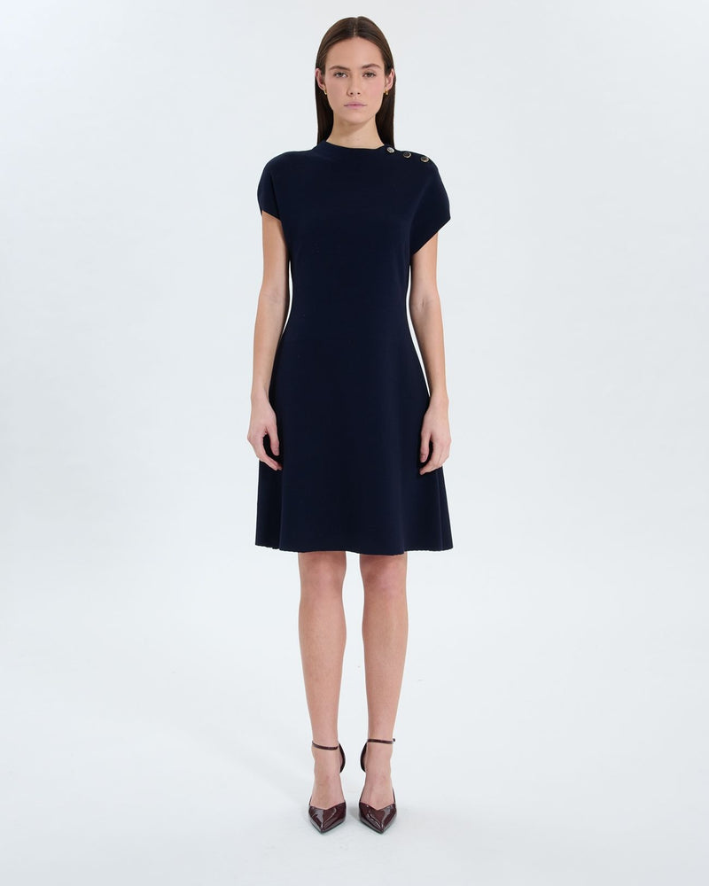 Robe courte en maille nocturne_3