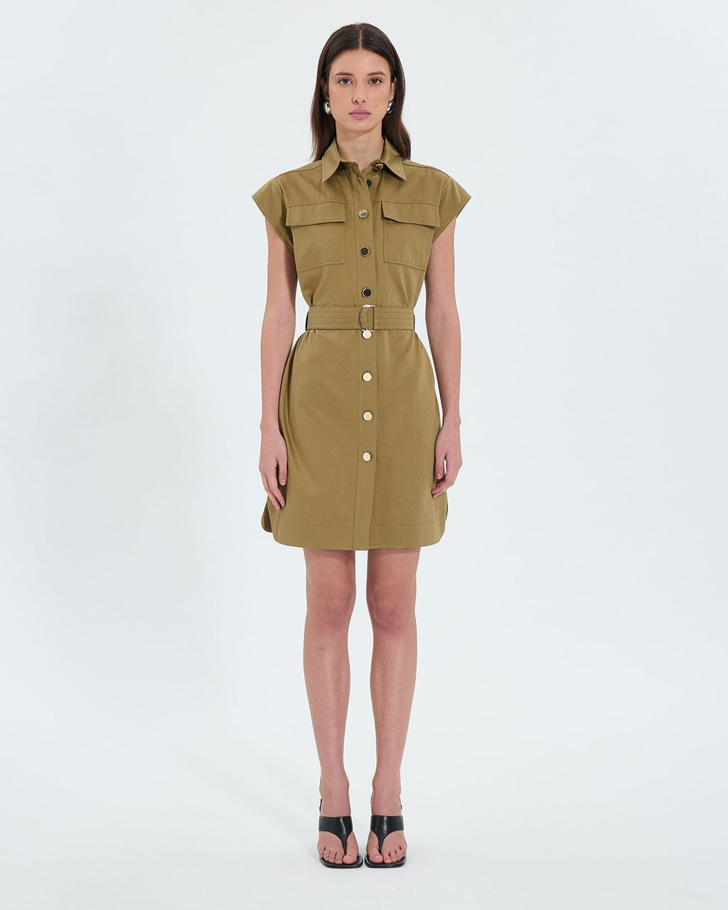 Khaki shirt dress_4