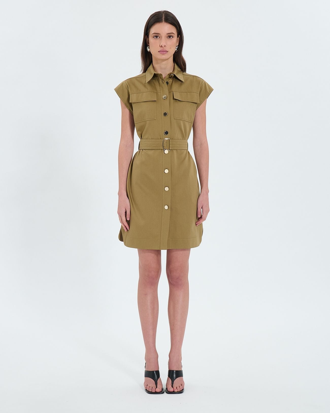 Khaki shirt dress_4