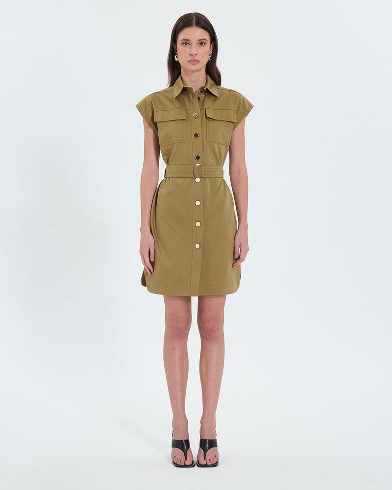 Robe chemise kaki_4