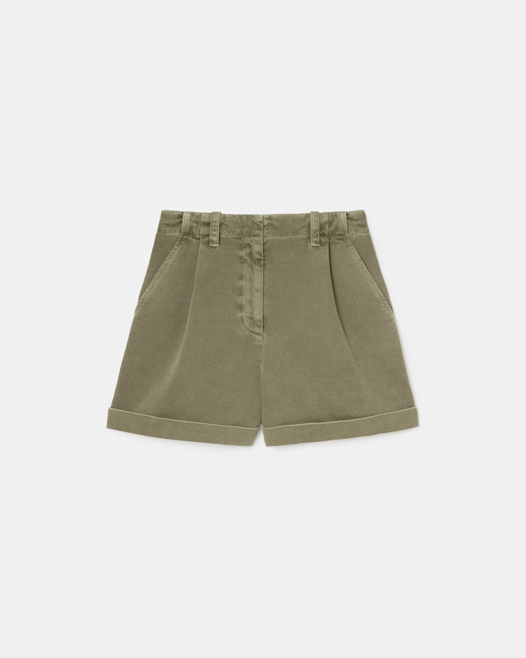 Khaki denim shorts_4