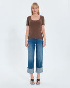 Chocolate fitted top_4