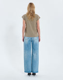 Tee-shirt col V kaki_3