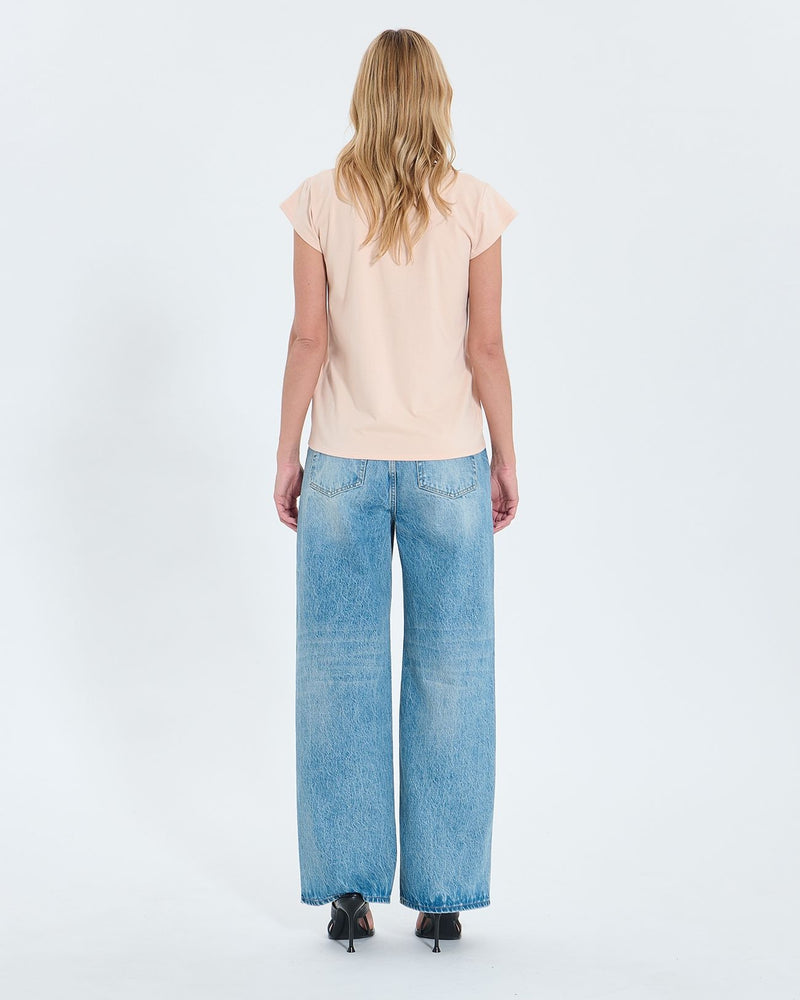Tee-shirt col V nude_3