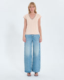 Tee-shirt col V nude_4