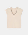 Tee-shirt col V nude_5