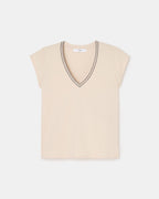 Tee-shirt col V nude_5