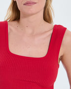 Red knit tank top_1