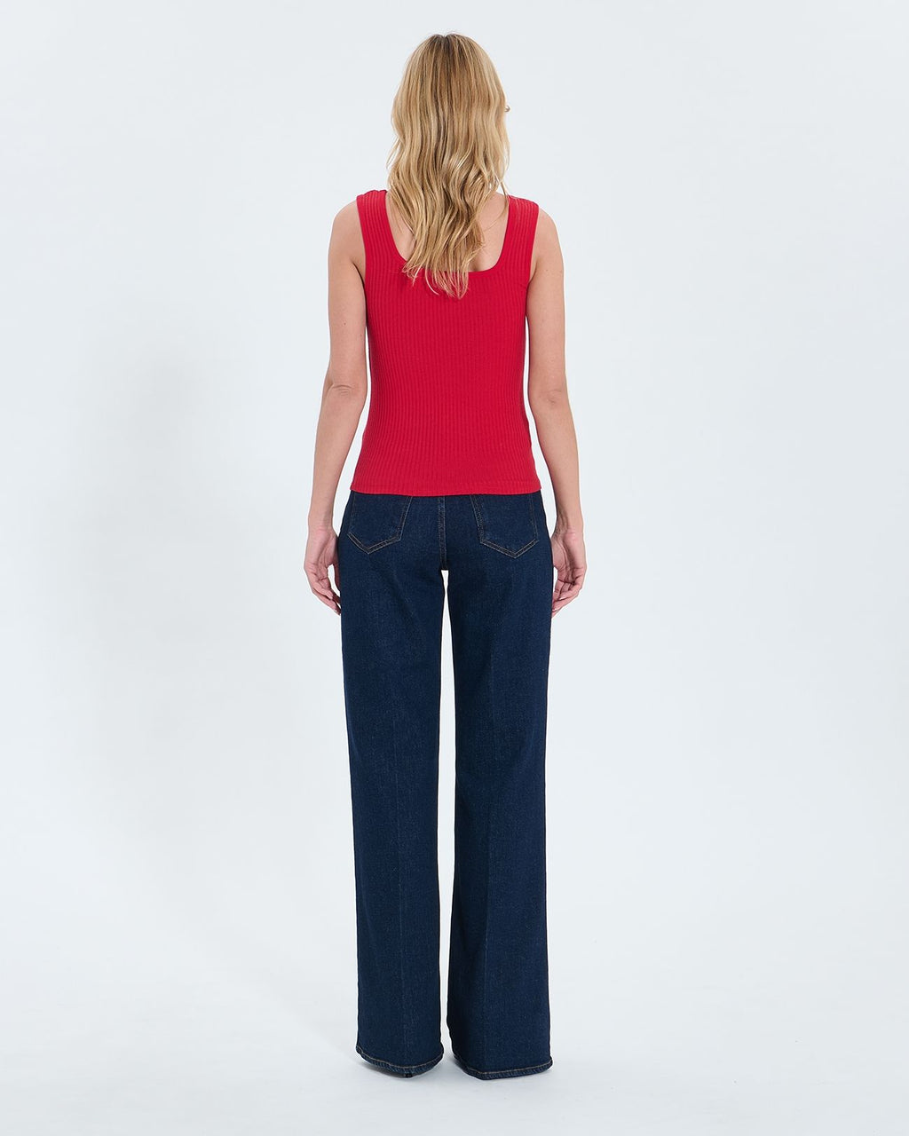 Red knit tank top_3