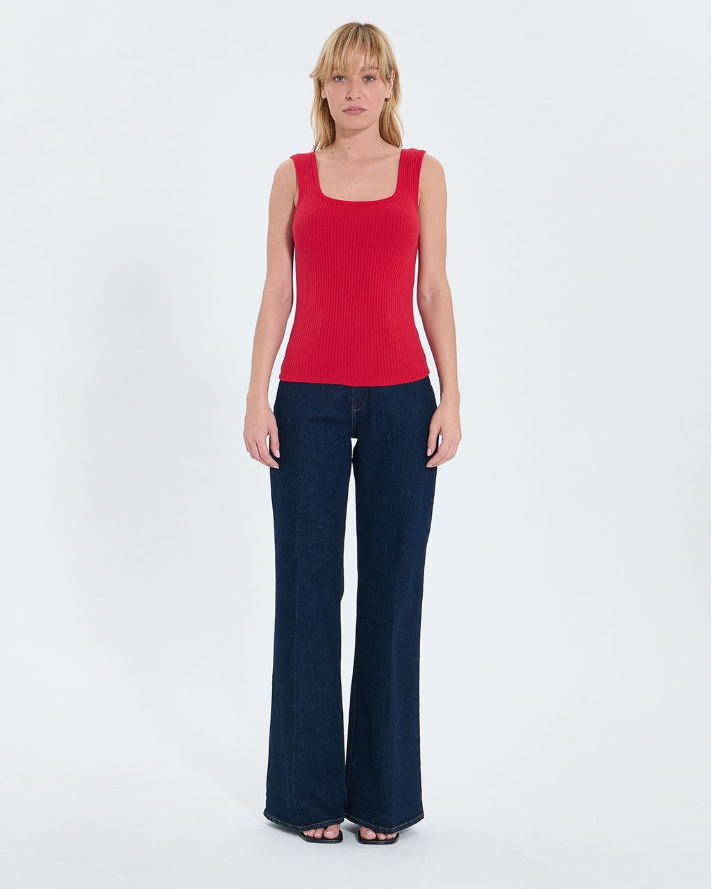 Red knit tank top_4