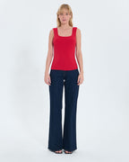 Red knit tank top_4