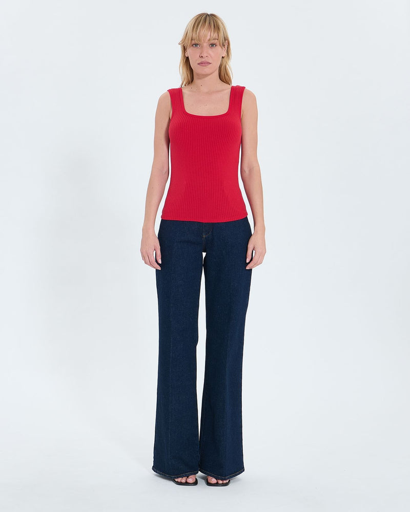 Débardeur en maille rouge_4