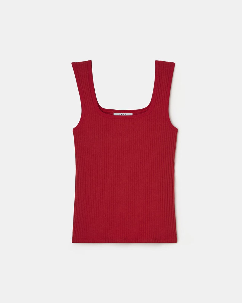 Débardeur en maille rouge_5