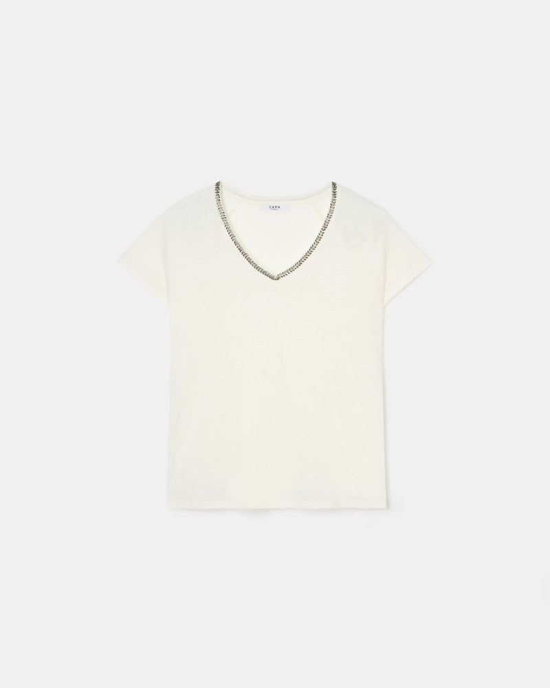 Tee-shirt en lin écru_5