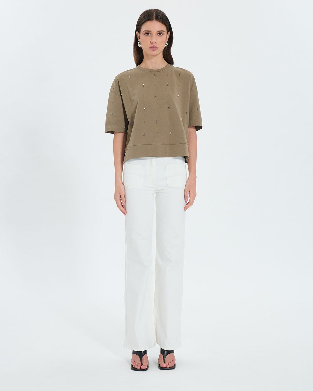 Tee-shirt à ornements kaki_5