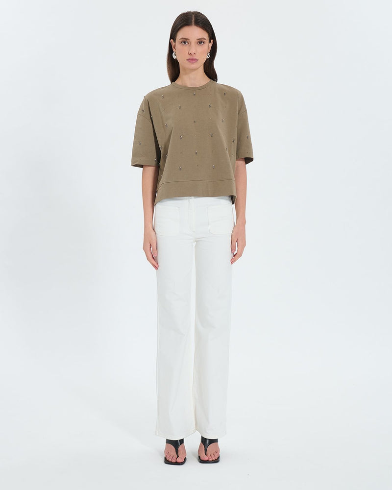 Tee-shirt à ornements kaki_5