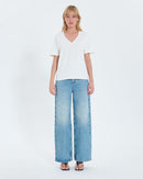 Tee-shirt ajusté en coton écru_4