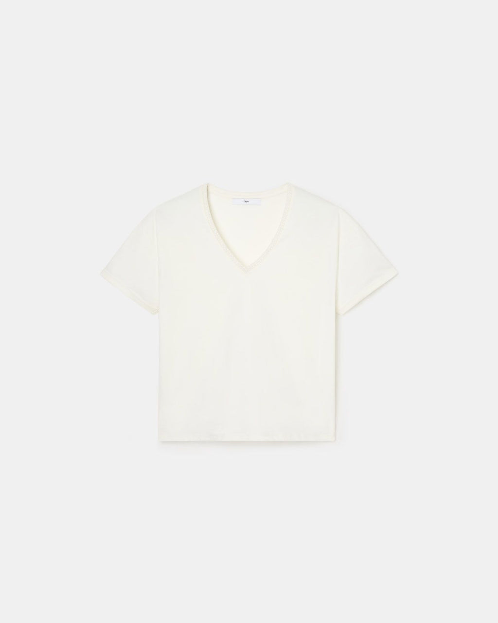 Tee-shirt ajusté en coton écru_5