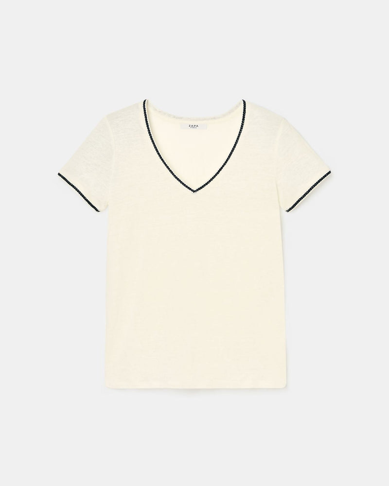 Tee-shirt en lin écru_5