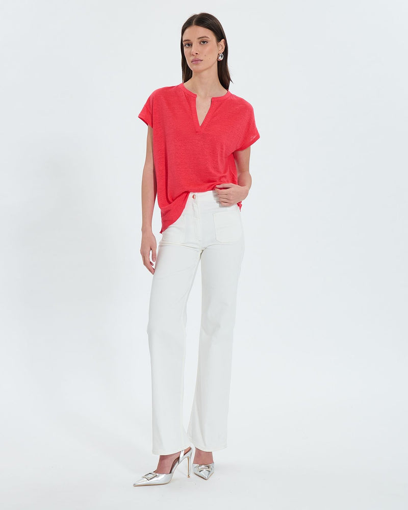 Top en lin corail_1