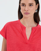 Coral linen top_2